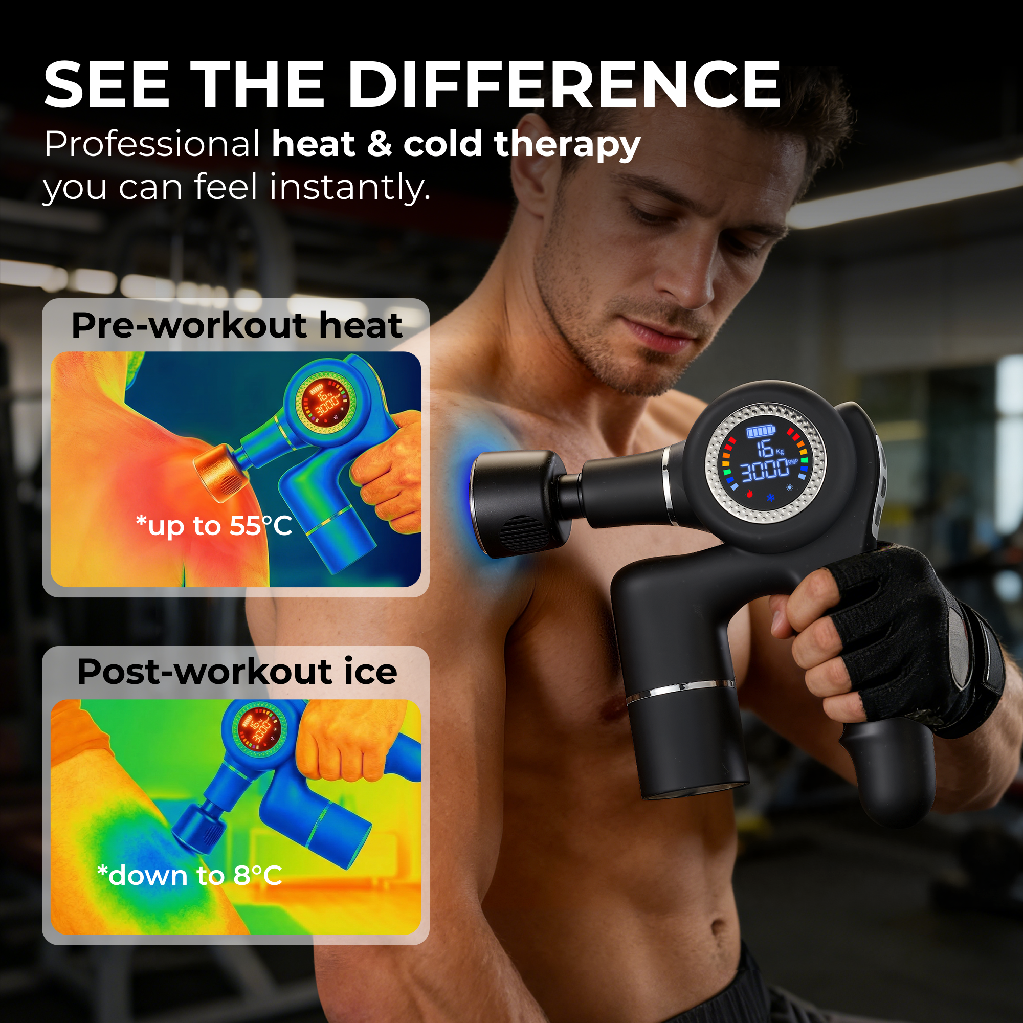 Heat & Cold Therapy Massage Gun