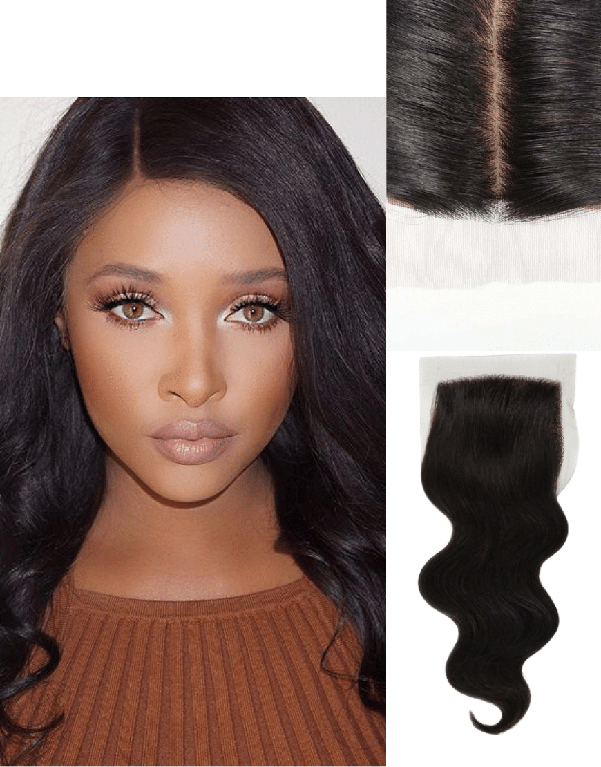 Opal 3"x4" Premium Look-like-skin Silk Base Human Hair Closure Body Wave by Muse and Rose