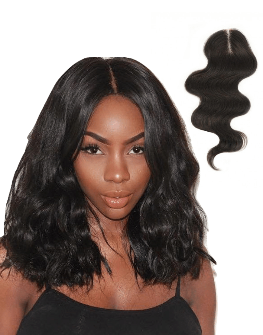 Closure ONE 2.2" x 3.8" Natural Wave Middle Parting Human Hair Lace Closure 12" by Muse and Rose