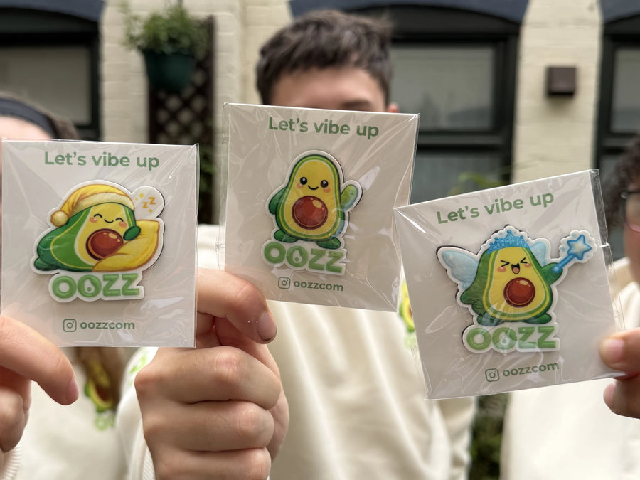 Person using an OOZZ oral-care product
