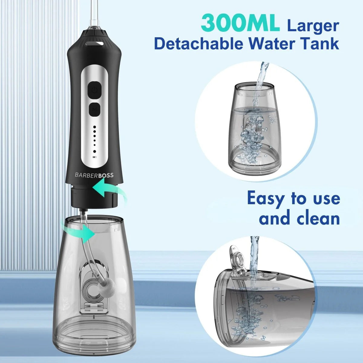 BarberBoss QR-7025 Water Flosser – Professional Dental Care with Adjustable Settings and Portable Design