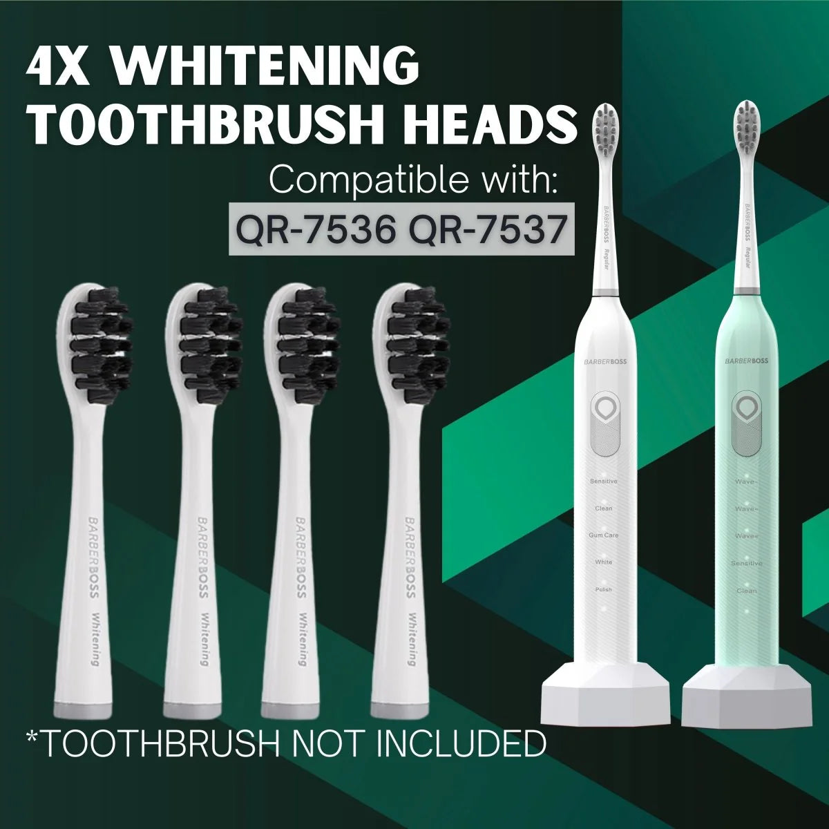 BarberBoss QR-7536/7 Whitening Toothbrush Head Replacement (Multipack)