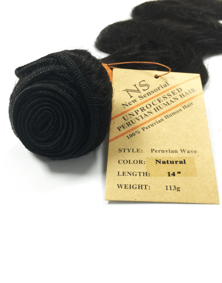 9A Grade 20"-22" Body Wave Peruvian Virgin Remy Human Hair by New sensorial 113g