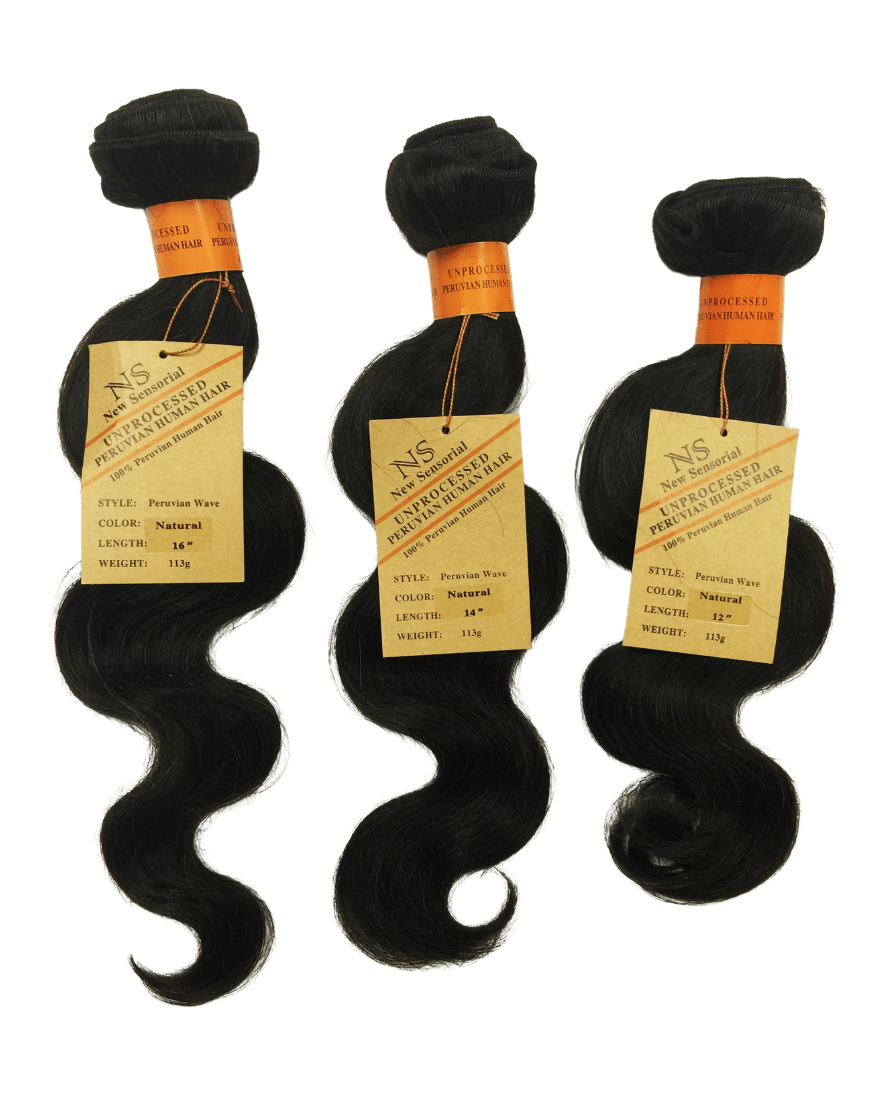 9A Grade 20"-22" Body Wave Peruvian Virgin Remy Human Hair by New sensorial 113g