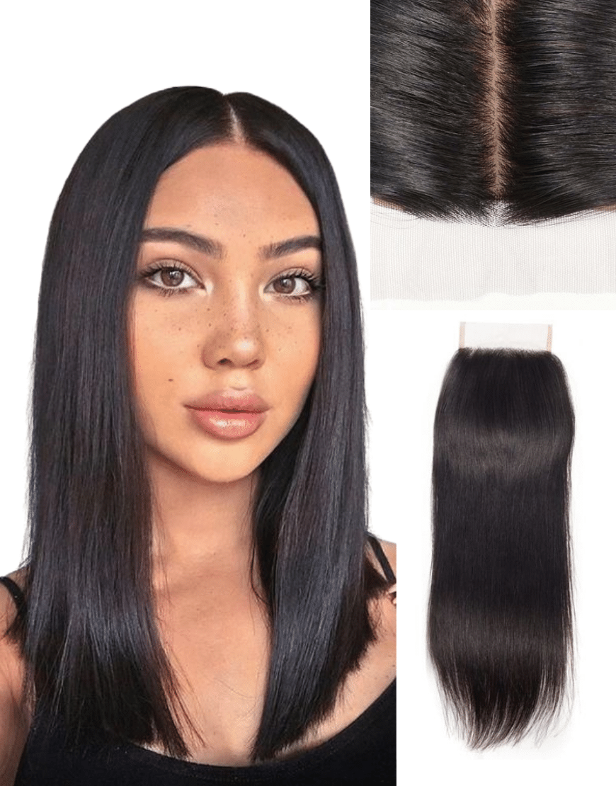 Opal 3"x4" Premium Look-like-skin Silk Base Human Hair Closure Straight by Muse and Rose