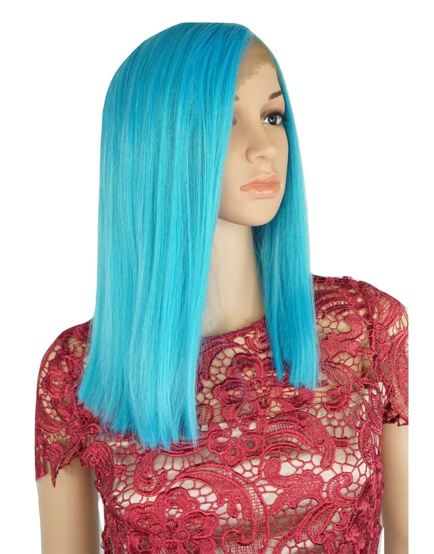 Alexandra - BLUE Lace front & L Part Hand Tied Synthetic wig